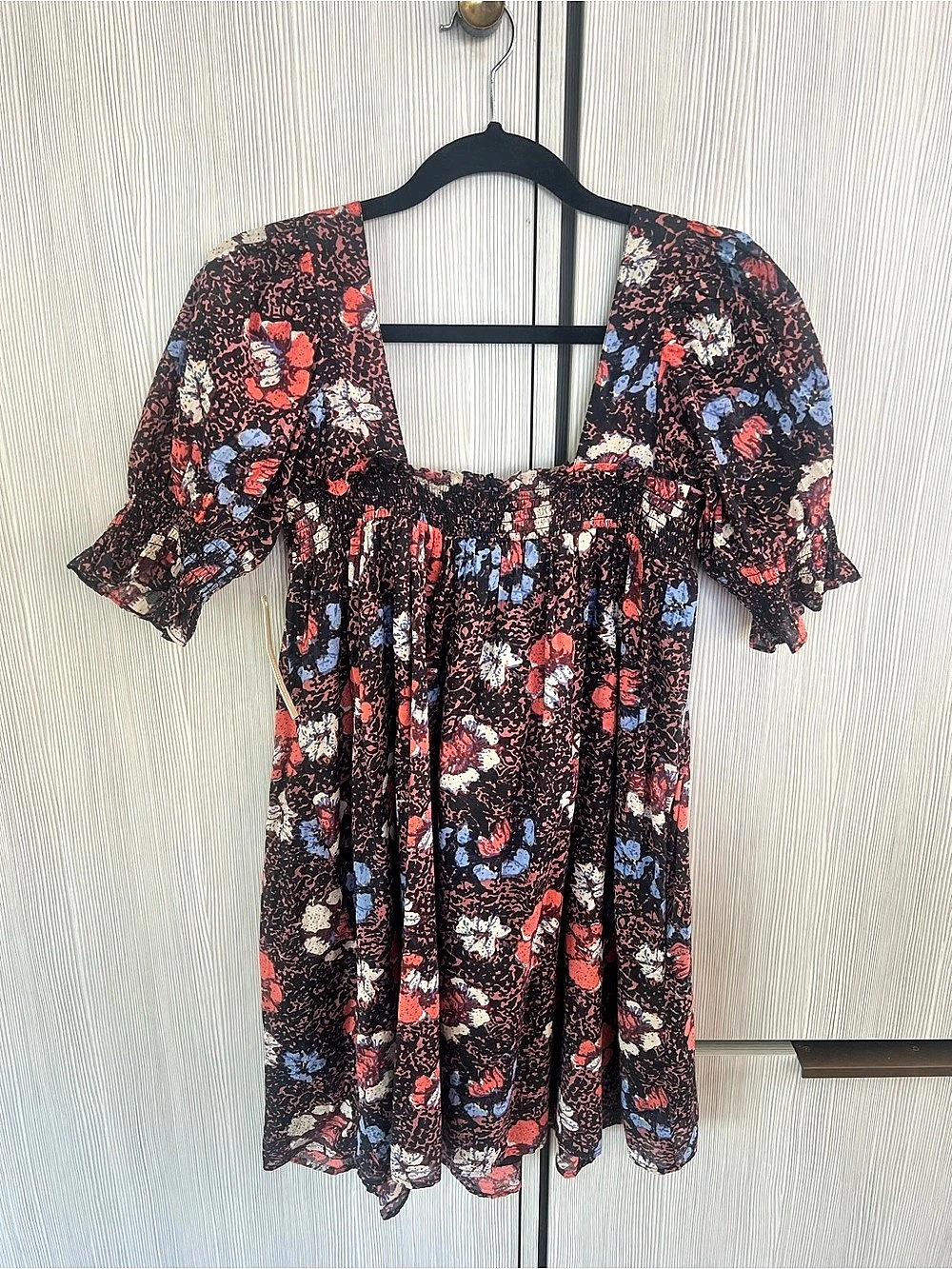 Cleobella Mischka Mini Dress Floral Mini Dress in Black & Red Size XS NWT